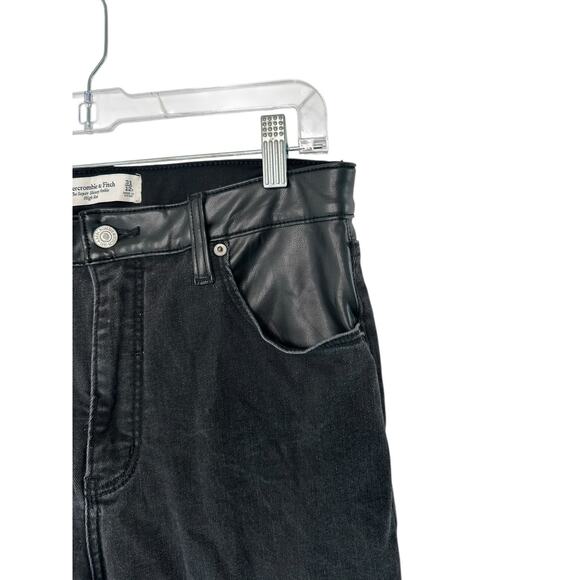 Abercrombie & Fitch Mixed Fabric High‎ Rise The Super Skinny Ankle Jeans Size 12 - Picture 5 of 12